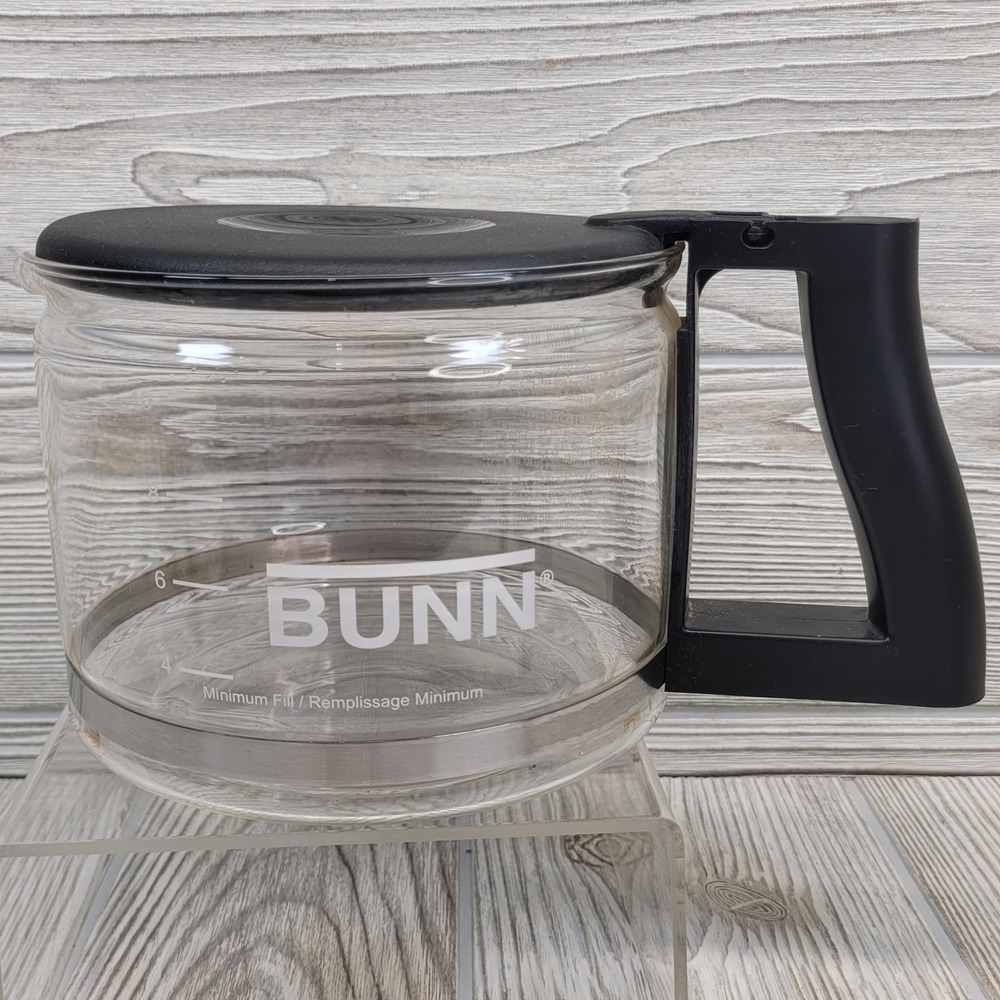 BUNN Coffee Maker Carafe Pot 10 Cup Replacement Glass Decanter Black Flip Lid‎